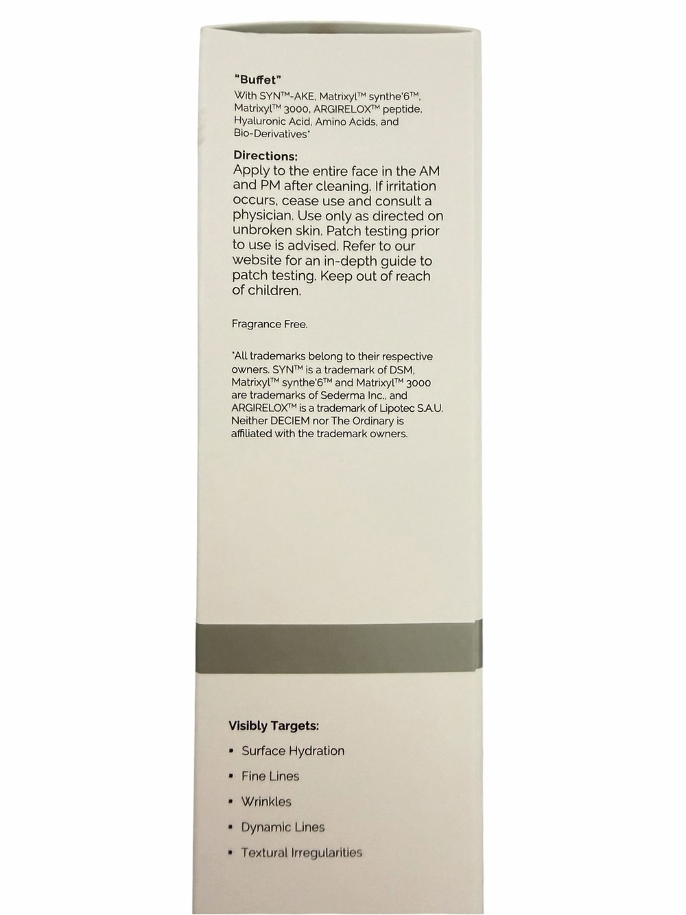 The Ordinary white and gray peptide serum box - minimalist skincare packaging - Picture 2 of 6